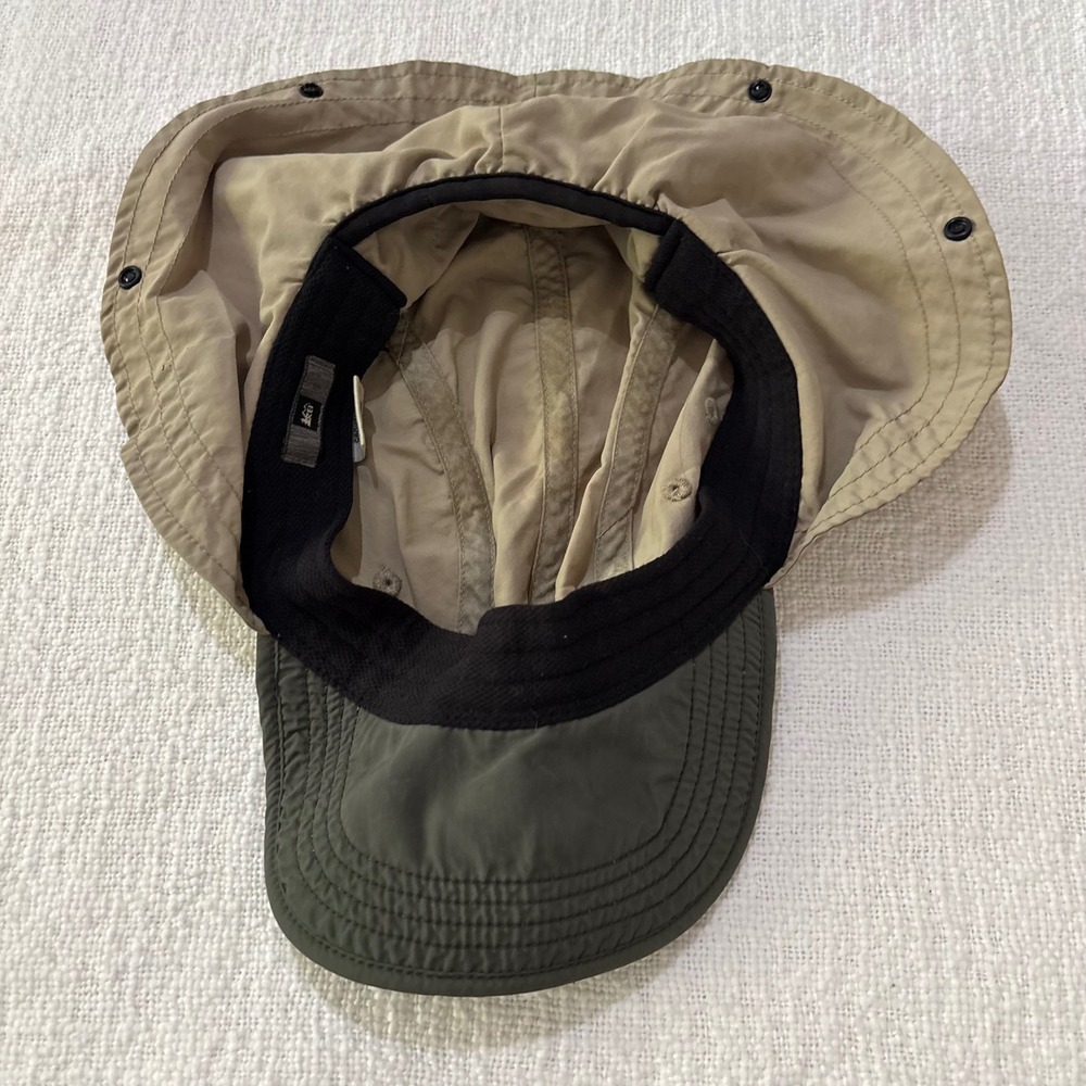 REI Co-op Mens Sun Hat with Neck Cape Tan Nylon Hiking Fishing Cap One Size